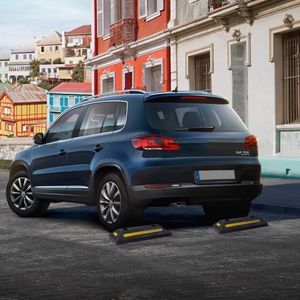 Fermaruote in Gomma per Garage con Strisce Riflettenti, Blocco di Parcheggio per Maggiore Sicurezza e Visibilità - Product Image 2