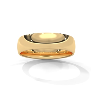 Anillo de banda chapado en oro, anillo de boda liso con cúpula, joyería de regalo - Product Image 4