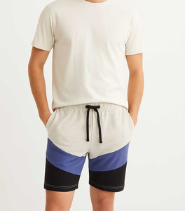 Latest <b>Design</b> & Customized <b>Logo</b> Fashionable Men Color Block Casual Short Soft Fabric Drawstring Waist Comfort Fit Training Short - Product Image 3