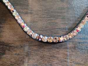 Double bandeau en cristal perlé conçu en V pour l'équitation islandaise Matériau en cuir véritable - Product Image 5