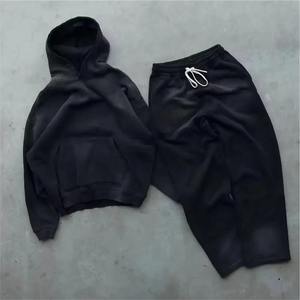 ชุดวอร์มครอปแบบมีเชือกผูกเอว สไตล์วินเทจ ล้างสีแบบแอซิด พิมพ์ลายเต็มตัว ลายนูนแบบซันเฟด สีพื้น  สำหรับทุกเพศ ผลิตตามสั่งจากโรงงาน รุ่นใหม่ล่าสุด - Product Image 6