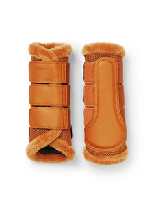 Protège-tendons de cheval en caoutchouc éponge Tan respirants pour l'extérieur SP-70849 – Protection et soutien des jambes - Product Image 1