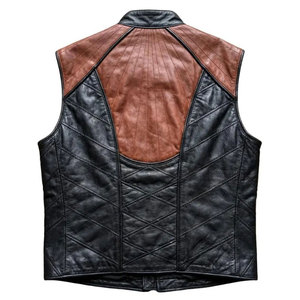 Chaleco Gótico de Cuero Acolchado Marrón y Negro Hecho a Mano, Chaleco Táctico Resistente de Cuero, Venta al por Mayor OEM ODM - Product Image 2