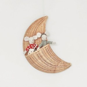 Rattan apple shaped <b>wall</b>-hanging <b>basket</b> for toddler room bedroom decor handmade fruit-shape <b>wall</b> <b>storage</b> <b>baskets</b> - Product Image 5