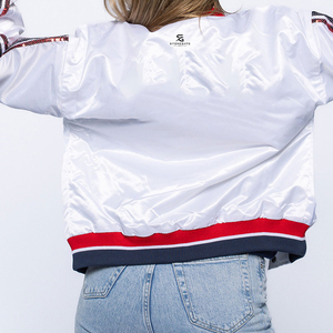<b>Womens</b> <b>Varsity</b> <b>Jacket</b> Fleece Cotton Polyester Custom Embroidery Logo College Baseball Style Casual <b>Jacket</b> 2026 - Product Image 4