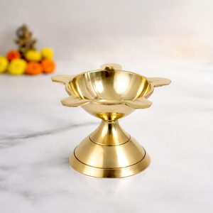 Spillbox Traditional Brass Diya for Puja Aarti Deepak Deepam <b>Oil</b> <b>Lamp</b> for Home Temple Religious Decor Diwali Festival Decoration - Product Image 5