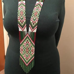 Collier Gerdan ukrainien | Chunky | Ethnique | Tribal | Collier ukrainien | Unique | Collier africain pour femme avec boucles d'oreilles, pour cadeau - Product Image 1