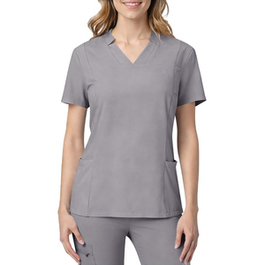 Combinaison médicale bleue pour femmes, manches courtes, col moderne, uniforme d'infirmière une pièce avec cordon de serrage à la taille, confortable - Product Image 4