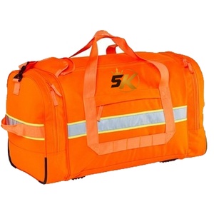 Bolsa Deportiva Naranja de 40-55L con Cierre de Cremallera, Bolsa de Gimnasio Casual Resistente Unisex, Material Oxford, Franjas Reflectantes - Product Image 5
