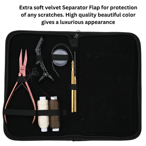 Kit de Herramientas para Extensiones de Cabello con Pinza Plana Dorada Rosa, Anillo de Alambre Dorado y Enhebrador de Gancho, Agujas de Coser para Pelucas con Micro Anillos, Caja de Cuentas - Product Image 5