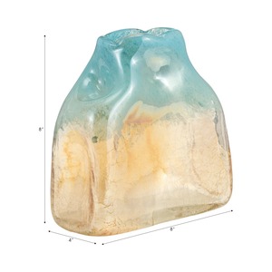 Vase en verre bleu et or, parfait pour centre de table et décoration de maison de luxe, vente en gros depuis l'Inde - Product Image 2