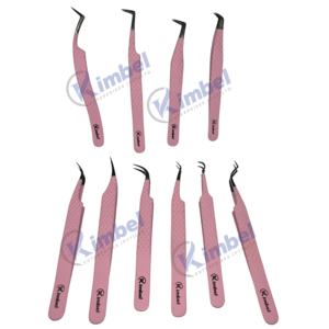 Pinzas de Acero Inoxidable de Punta Puntiaguda de Marca Privada, 90 Grados, Color Rosa, para Extensión de Pestañas, Pinzas para Extensión de Pestañas de Volumen - Product Image 5