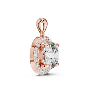 Colgante de Diamante Redondo Cultivado en Laboratorio en Oro Blanco de 18K para Compromiso |   Diamante Cultivado Nuevo - Product Image 2