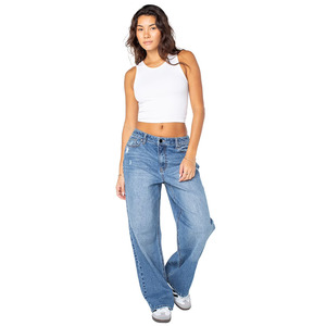 Best Quality Women's Mid <b>Waist</b> Pencil Pants Button Zipper Eco-Friendly Breathable <b>Jeans</b> Trouser for Winter - Product Image 3