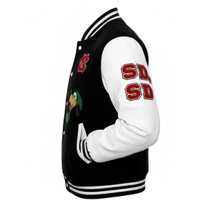Chaqueta Varsity de Chenilla Bordada Personalizada de la Mejor Calidad para Hombre con Opción de Logotipo Frontal, Diseño Invernal Ecológico - Product Image 3