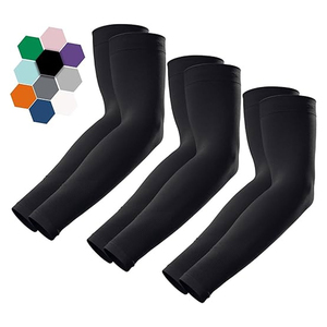 Manchon de compression pour bras de baseball en soie glacée sans couture, rafraîchissant, anti-UV, pour sports de plein air et équitation - Product Image 4