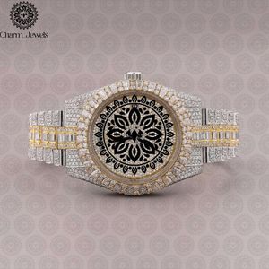Montre de luxe Charm Jewels en acier inoxydable, mouvement mécanique sertie de diamants, cadran 40 mm, fermoir caché à bouton-poussoir, étanche 10 bars - Product Image 4