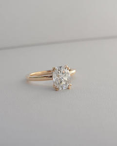 IGI/GIA Lab Grown Yellow Diamond Wedding/Engagement Ring 14k Unisex Fine <b>Cushion</b> Cut Yellow Gold <b>for</b> Anniversary Parties Gift - Product Image 1