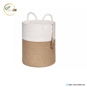 Decorative Jute <b>Basket</b> – Handmade Rustic Natural Fiber <b>Storage</b> <b>Basket</b> for Home Decor and Organization - Product Image 2