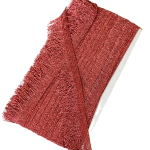 Frange en dentelle à pompons verticaux 100 % polyester de 10 cm de large pour vêtements et rideaux – Vente en gros - Product Image 1