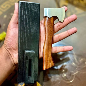 Mini haches compactes pour l'extérieur, design portable, mini haches en acier à haute teneur en carbone, manche en bois, petit outil de camping - Product Image 2