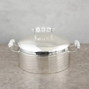 Stylish Metal Casserole With Crystal Detailing Perfect For Elegant Food Serving <b>Dining</b> <b>Table</b> Decor And Festive Hosting Use - Product Image 2
