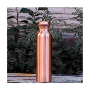 <b>Copper</b> <b>Drinking</b> <b>Bottle</b> With Sturdy Shape And Comfortable Handling For Daily Hydration During Office School Gym Travel - Product Image 2