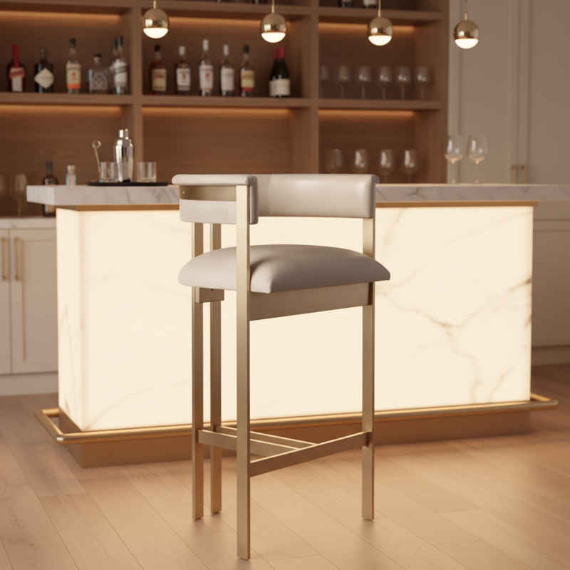 Modern Commercial Stainless Steel Metal Bar