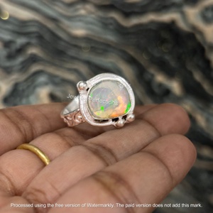 New Ethiopian <b>Opal</b> 925 Sterling <b>Silver</b> <b>Ring</b> with Original Gemstone Designer <b>Rings</b> Bohemian Style <b>Ring</b> Factory Price Jewelry - Product Image 4