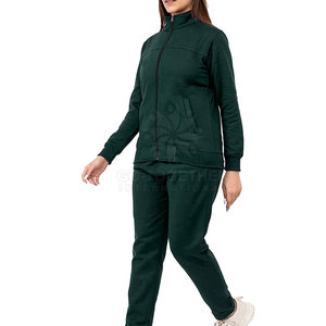 Conjunto deportivo de dos piezas de algodón cálido para mujer, para ropa informal de calle y atuendo de invierno. - Product Image 4