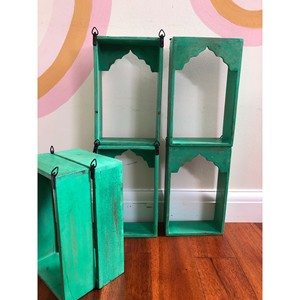 Handcrafted Bamboo Wall <b>Shelf</b> with Colorful Motifs - Wholesale B2B - Product Image 2