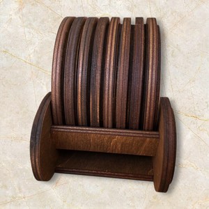 Sous-verre rond en bois résistant à la chaleur pour la maison et l'hôtel de TIMELESS CRAFT - Product Image 5