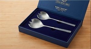 Duo de saladiers martelés Lotus Premium, finition mate avec design incurvé, pour événements domestiques, restauration, cafés et fêtes - Product Image 2
