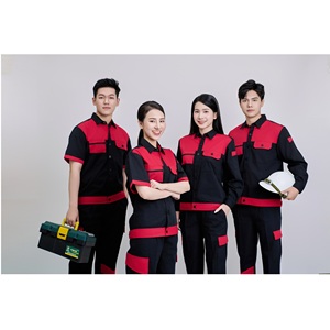 TC Workwear Men's Hi Visibility Long-Sleeve Red Black Protective <b>Uniform</b> | Durable Comfortable Breathable Wrinkle-Resistant - Product Image 1