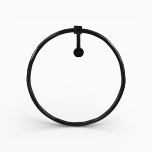 Anillo para toallas de metal y hierro duradero, montado en la pared, acabado negro, perfecto para el hogar, hoteles, baño y accesorios de aseo. - Product Image 1