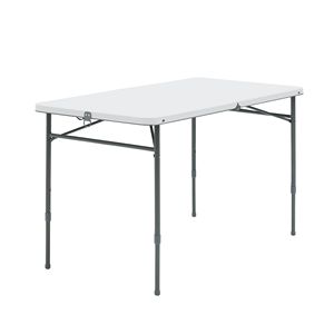 Mesa Plegable Blanca Ajustable de 4 Pies, Plegable por la Mitad, para Uso en Exteriores, Patio, Gimnasio, Hotel y Supermercado - Product Image 1