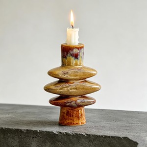 Designer Wooden Mirror Polished <b>Candle</b> Stand Modern Decorative <b>Candle</b> Holder Perfect For Home Interior Party Setup And Events - Product Image 1