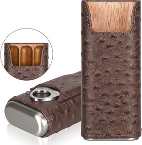 Estuche de lujo para cigarros de cuero con cortador integrado y organizador para un almacenamiento seguro y viajes ejecutivos, a la venta a precio de mayorista. - Product Image 6