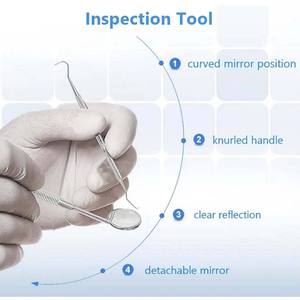 High Quality Dental <b>Magnifying</b> Stainless Steel <b>Mirror</b> No.5 Set of 6 Mouth Inspection Tools CE Certified By Grip Surgical - Product Image 3