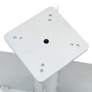 Base de parasol en acier argenté durable pour parasols et supports de terrasse - Product Image 5