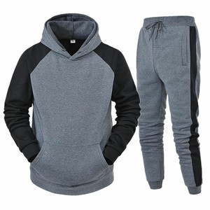 Conjunto Deportivo Personalizado para Hombre, Sudadera con Capucha y Pantalones con Bloques de Color Azul Marino y Blanco, Manga Larga, Casual, con Cordón Ajustable, Transpirable, de Poliéster y Algodón, OEM - Product Image 3