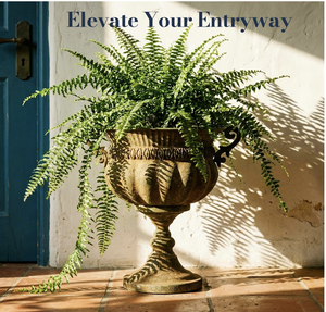 Tradition 18.5''Metal Urn Planters Bronze Antique Iron Plant Pots Decorative Rustic Flower Pots Indoor/Outdoor for all season - Product Image 2