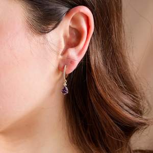 Collar de amatista, plata de ley 925, chapado en oro vermeil de 14 quilates, joyería con circonitas, regalos de aniversario y cumpleaños para ella - Product Image 3