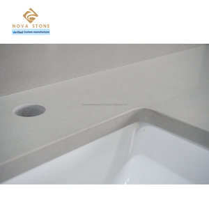 37 "resistente a los ácidos pulido instalaciones de salud proyecto hospitales tierra gris cuarzo Artificial piedra baño encimera - Product Image 6