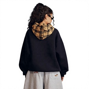Sudadera con capucha rosa para mujer, de manga larga, color liso, con doble cremallera, informal, para otoño - Product Image 5