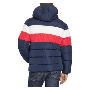Custom OEM Winter Puffer Jacket Men Color Block Warm Sherpa Lined Hooded Bubble <b>Coat</b> - Product Image 6