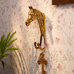 Handmade Traditional Golden Brass Zebra Head Wall Mounted Coat <b>Hook</b> Hanger for Hats Bags Clothes Heavy Duty Reusable Wholesale - Product Image 4