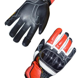 Anti <b>Slip</b> High Quality Fabric <b>Full</b> Finger Leather Motorbike Cycling Sports Hand Protection Motorbike Gloves - Product Image 4