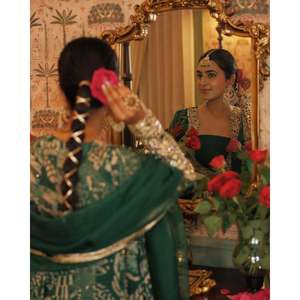 Conjunto de traje de fiesta para mujer de diseñador con lentejuelas bordadas y trabajo de espejo real - Product Image 5