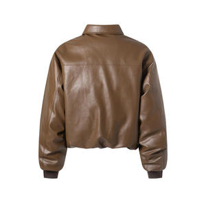 Wholesale Mens Winter Motorcycle Outdoor Waterproof <b>Windbreaker</b> Zip-Up <b>Vintage</b> PU Leather Jacket Eco-Friendly Breathable Men - Product Image 3